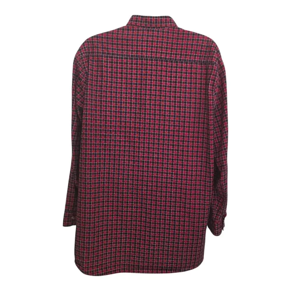 Vintage Ozark Trail Men’s Long Sleeve Button Up Flannel Red Plaid Shirt Size 2XL - Picture 2 of 6